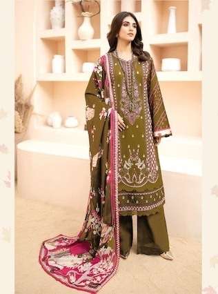 CHEVRON LAWN VOL-6 BY MAJESTY DESIGNER WITH PRINTED AND WORK COTTON PAKISTANI STYLE SUITS ARE AVAILABLE AT WHOLESALE PRICE