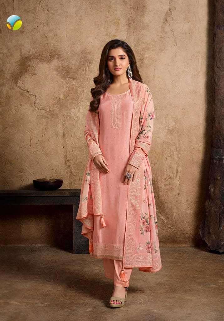 SAHANA BY KASHEESH VINAY DESIGNER WITH EMBROIDERY WORK DOLA SUITS ARE AVAILABLE AT WHOLESALE PRICE