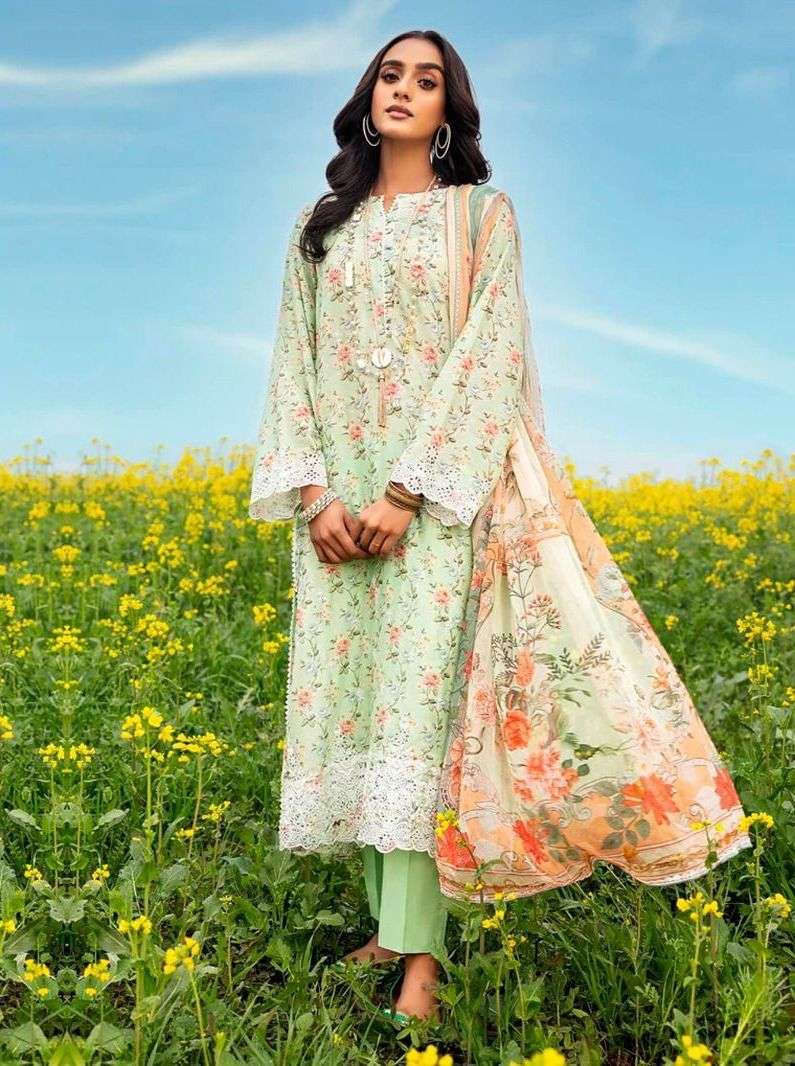 ADAN LIBAS SARSOON SERIES 55001 TO 55006 BY SERINE DESIGNER WITH WORK LAWN COTTON PAKISTANI STYLE SUITS ARE AVAILABLE AT WHOLESALE PRICE