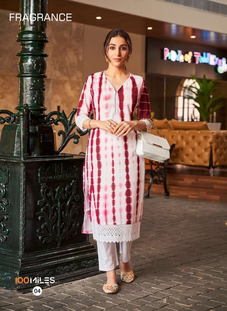 FRAGRANCE SERIES 01 TO 04 KURTI BY 100 MILES DESIGNER WITH PRINTED GEORGETTE KURTIS ARE AVAILABLE AT WHOLESALE PRICE