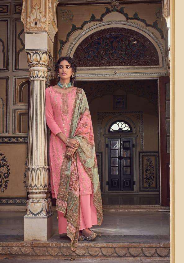 LIBAAS SERIES 101 TO 104 BY AMYRA DESIGNER WITH WORK STRAIGHT GEORGETTE SUITS ARE AVAILABLE AT WHOLESALE PRICE