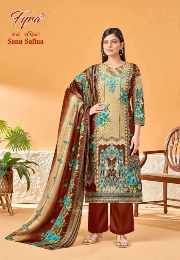 SANA SAFINA SERIES 945-001 TO 945-010 BY FYRA DESIGNER WITH PAKISTANI PRINT SOFT COTTON SUITS ARE AVAILABLE AT WHOLESALE PRICE