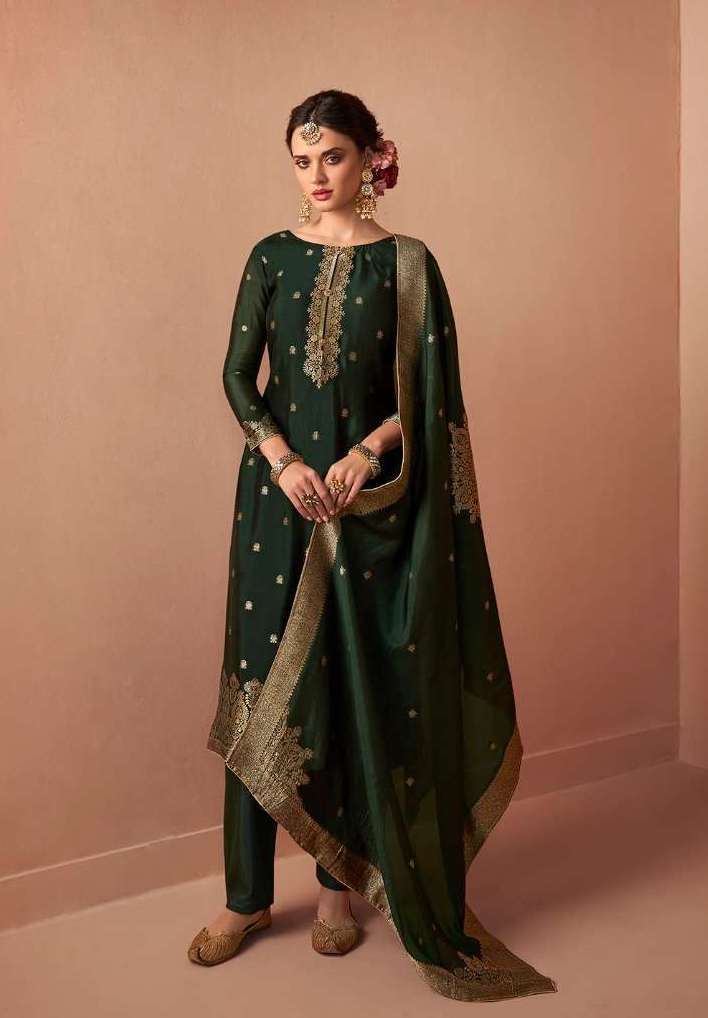 ALINA SERIES 4701 TO 4706 BY CHARMY ZISA DESIGNER WITH WORK BEMBERG SILK JACQUARD SUITS ARE AVAILABLE AT WHOLESALE PRICE