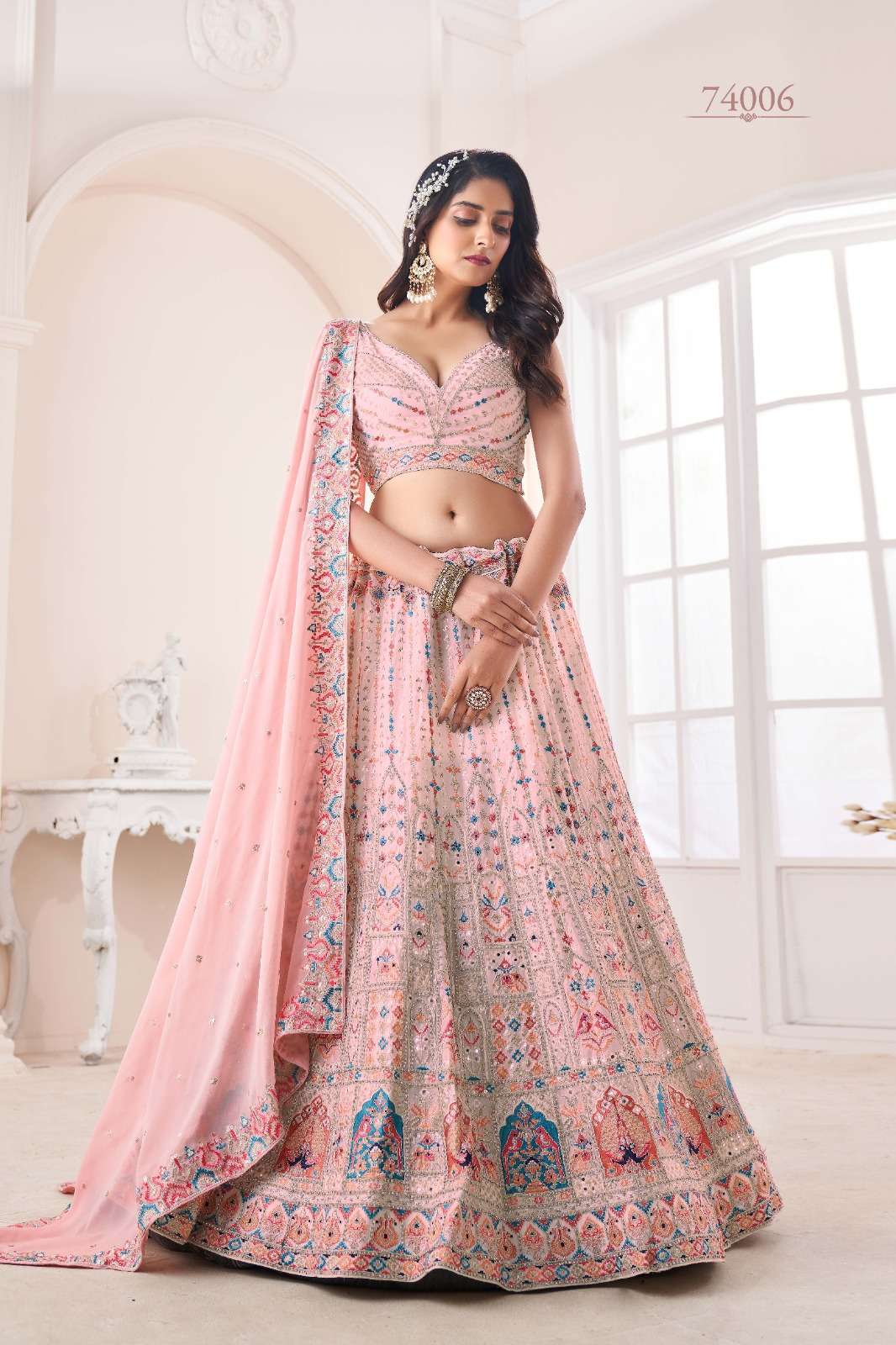 ARYA VOL-48 SERIES 74001 TO 74010 LEHENGA BY ARYA DESIGNER HEAVY WORK NET LEHENGAS ARE AVAILABLE IN SINGLES AT WHOLESALE PRICE