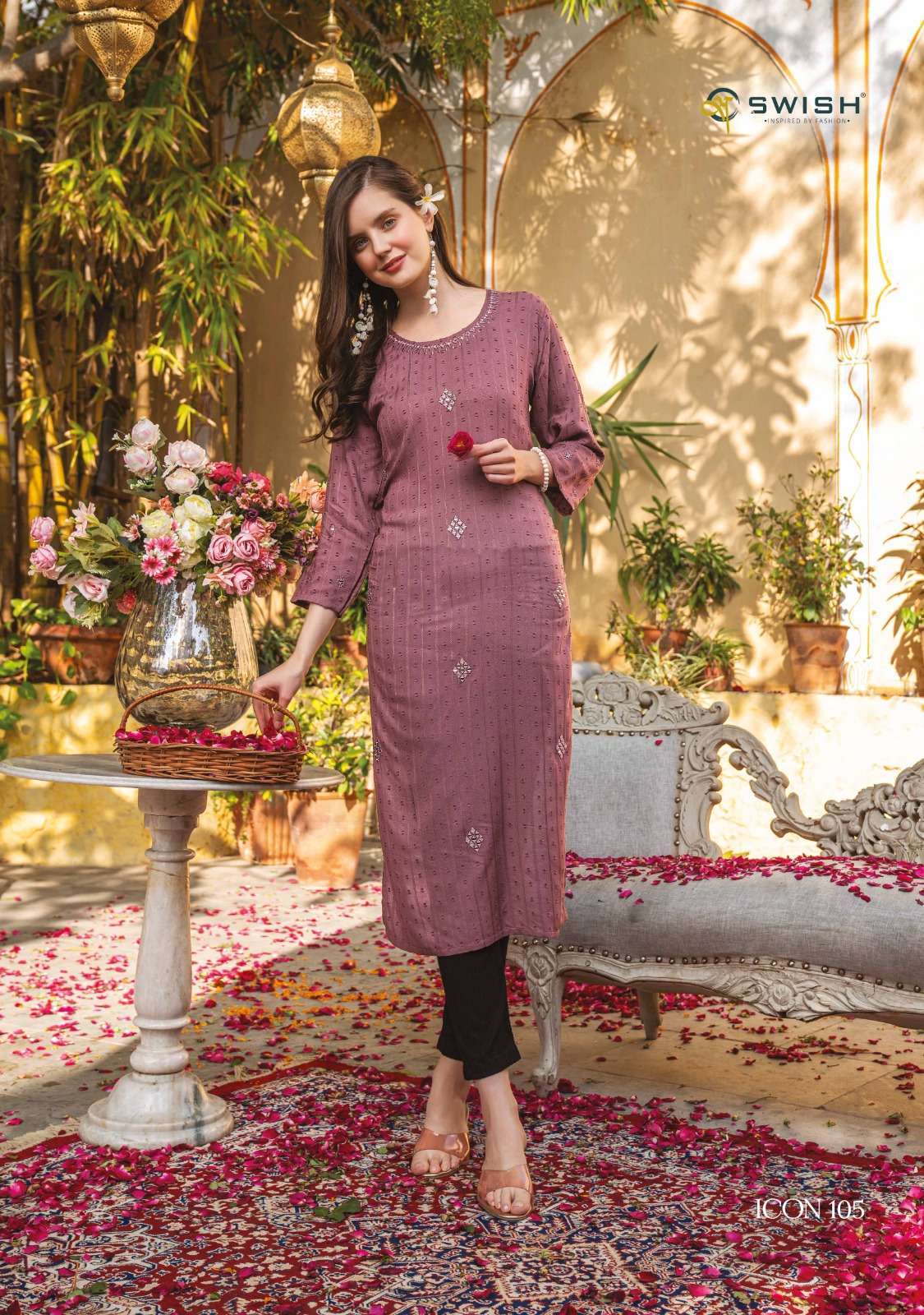 ICON SERIES 101 TO 106 KURTI BY SWISH DESIGNER WITH HAND WORK FANCY KURTIS ARE AVAILABLE AT WHOLESALE PRICE