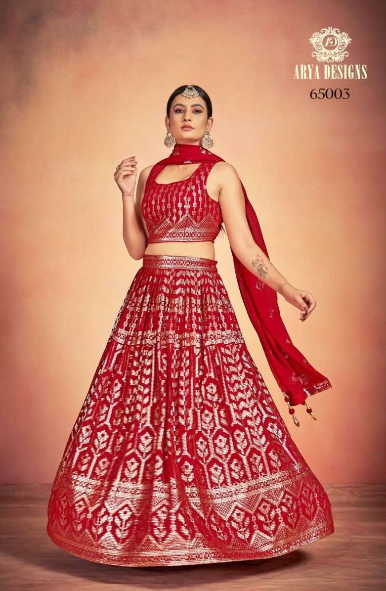 MAHIRA VOL-3 SERIES 65001 TO 65004 LEHENGA BY ARYA DESIGNER WITH HEAVY WORK GEORGETTE LEHENGAS ARE AVAILABLE IN SINGLES AT WHOLESALE PRICE