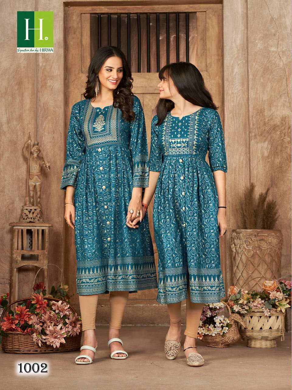 ME & MOM SERIES 1001 TO 1008 KURTI BY HIWA DESIGNER WITH PRINTED RAYON MOM AND DAUGHTER KURTI COMBO ARE AVAILABLE AT WHOLESALE PRICE