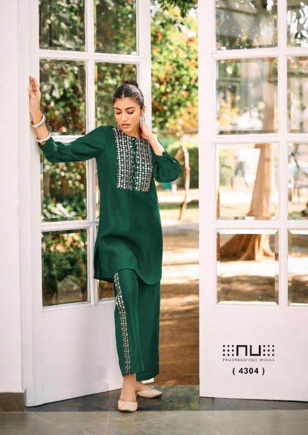 NU VOL-43 SERIES 4301 TO 4306 DESIGNER WITH WORK VISCOSE SILK CO ORD SETS ARE AVAILABLE AT WHOLESALE PRICE