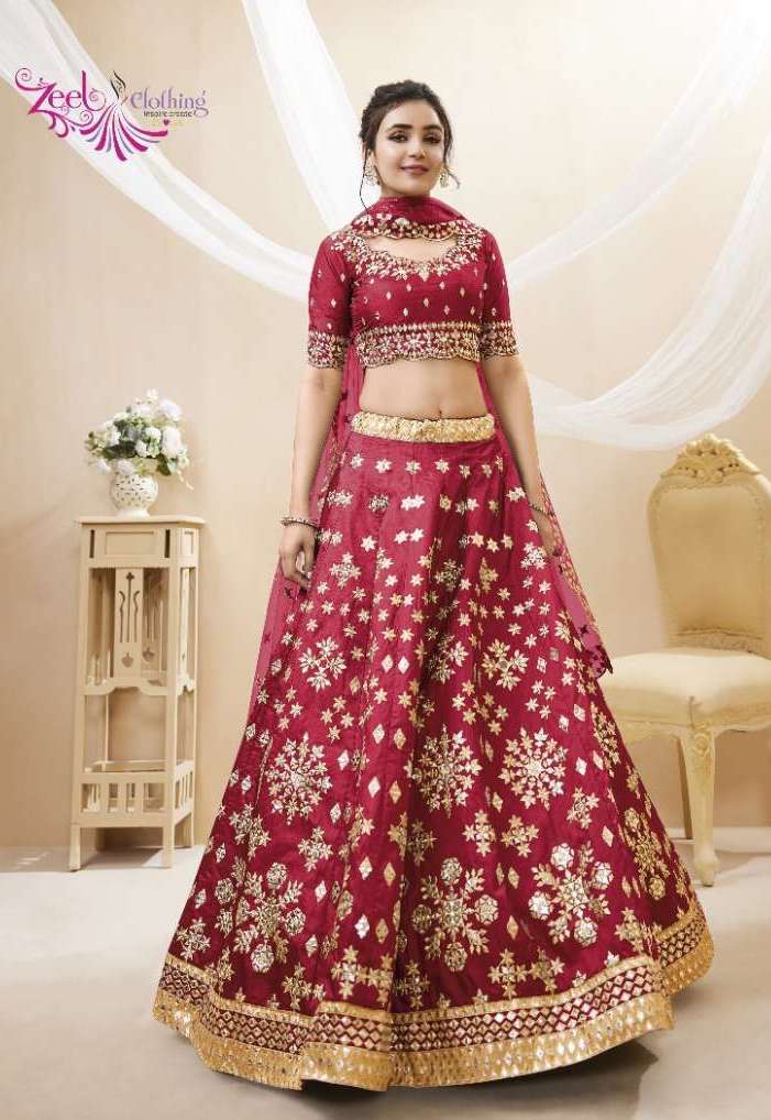 ANGELICA SERIES 501 TO 506 BY ZEEL DESIGNER WITH WORK ART SILK LEHENGAS ARE AVAILABLE IN SINGLES AT WHOLESALE PRICE