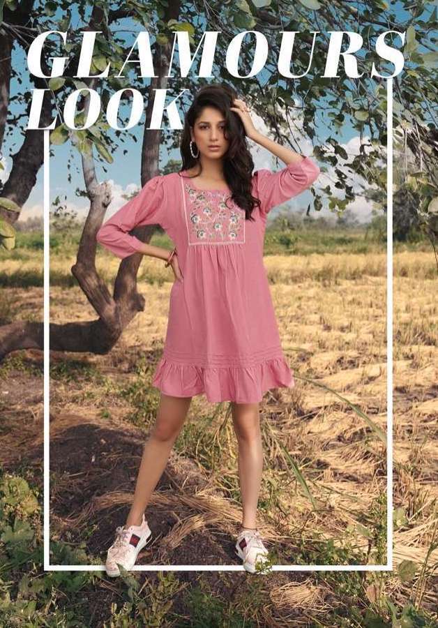 CANVAS SERIES 1001 TO 1006 JURTI BY THE CONCH DESIGNER WITH WORK RAYON SHORT KURTIS ARE AVAILABLE AT WHOLESALE PRICE