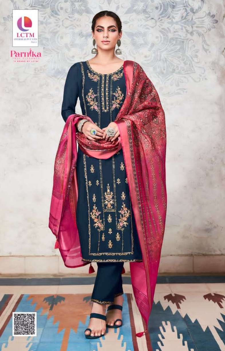 FAREEN SERIES 1001 TO 1006 BY TZU DESIGNER WITH PRINTED AND WORK ROMAN SILK SUITS ARE AVAILABLE AT WHOLESALE PRICE