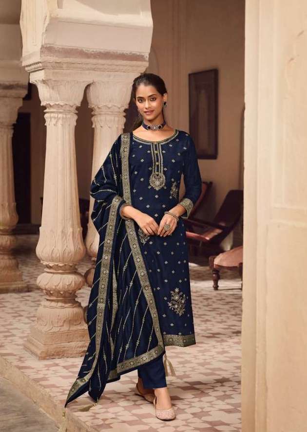 MEHAK SERIES 14061 TO 14064 BY ZISA DESIGNER WITH WORK DOLA JACQUARD SUITS ARE AVAILABLE AT WHOLESALE PRICE