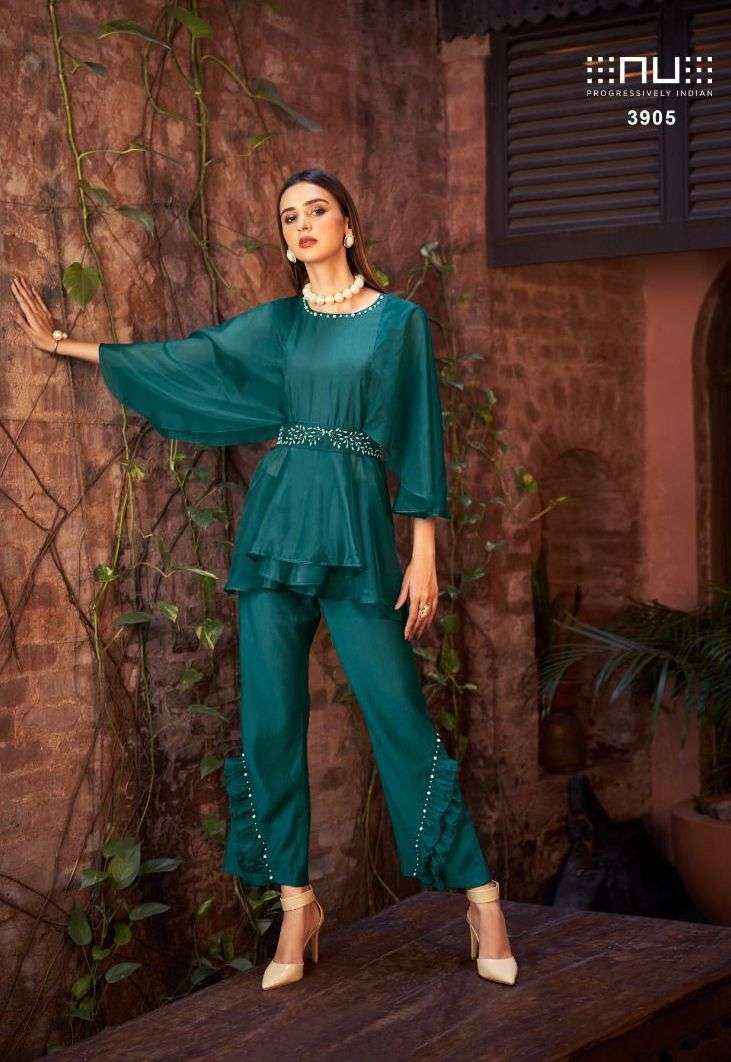 NU VOL-39 SERIES 3902 TO 3906 DESIGNER WITH WORK VISCOSE ORGANZA CO ORD SETS ARE AVAILABLE AT WHOLESALE PRICE