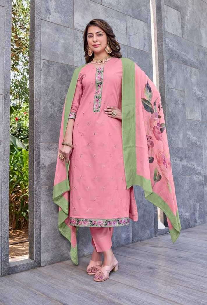 SATRANGI SERIES 3579 TO 3585 BY RIVAA DESIGNER WITH DIGITAL PRINTED AND EMBROIDERY WORK COTTON SUITS ARE AVAILABLE AT WHOLESALE PRICE