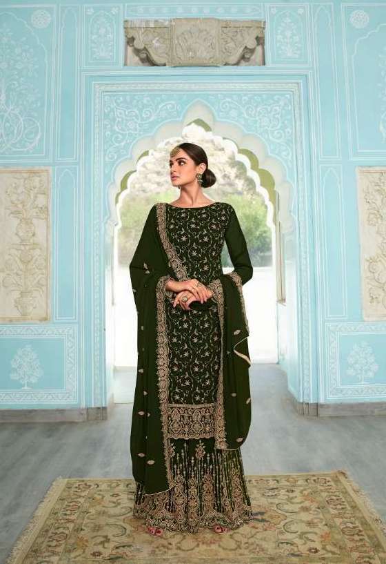 SIMRAN SERIES 13341 TO 13346 BY ZISA DESIGNER WITH WORK BLOOMING GEORGETTE SUITS ARE AVAILABLE AT WHOLESALE PRICE