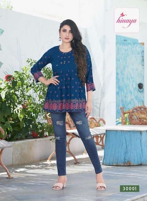 WESTERN FOR U VOL-30 SERIES 30001 TO 30008 BY HINAYA DESIGNER WITH PRINTED RAYON TOPS ARE AVAILABLE AT WHOLESALE PRICE
