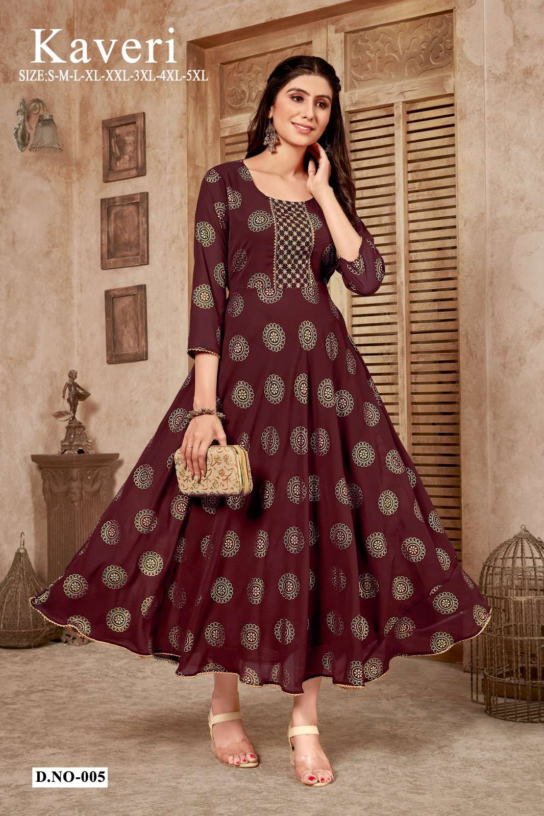 KAVERI SERIES 01 TO 06 GOWN BY BANWERY DESIGNER WITH PRINTED GEORGETTE GOWNS ARE AVAILABLE AT WHOLESALE PRICE