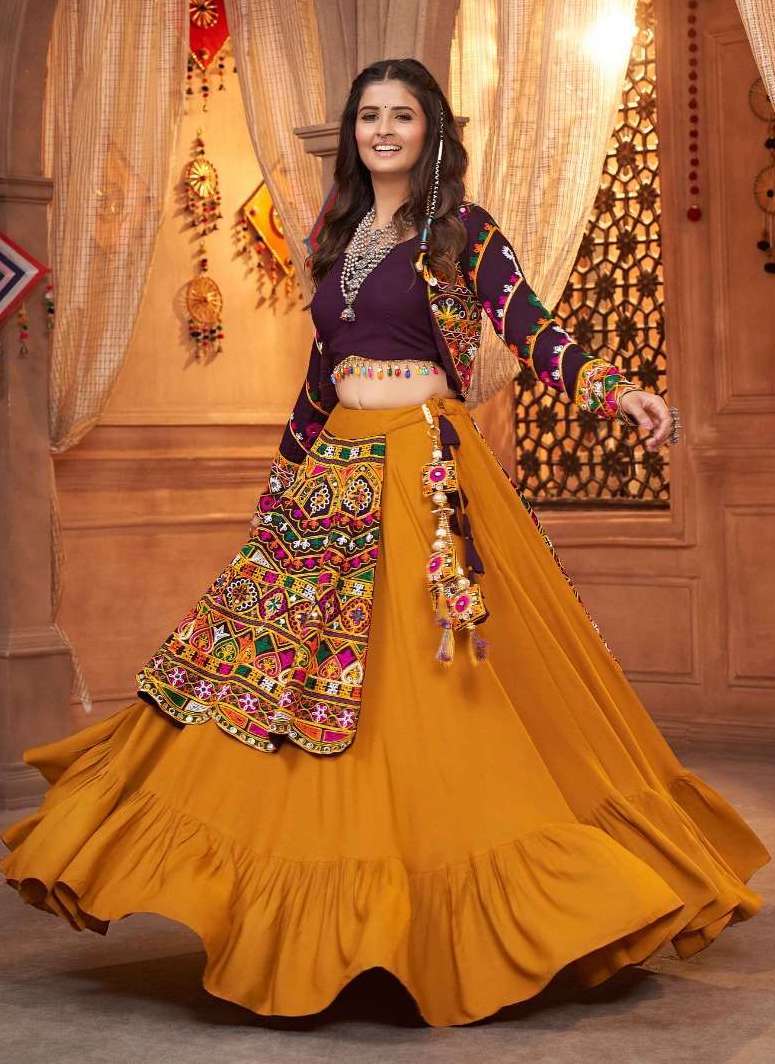 RAAS VOL-9 SERIES 2351 TO 2359 BY SHUBHKALA DESIGNER WITH WORK NAVRATRI LEHENGAS ARE AVAILABLE IN SINGLES AT WHOLESALE PRICE