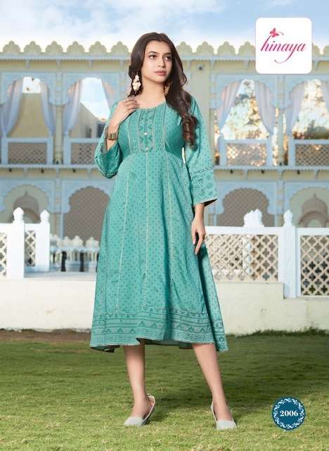 SIA SILK VOL-2 KURTI SERIES 2001 TO 2006 BY HINAYA DESIGNER CHANDERI SILK KURTIS ARE AVAILABLE AT WHOLESALE PRICE