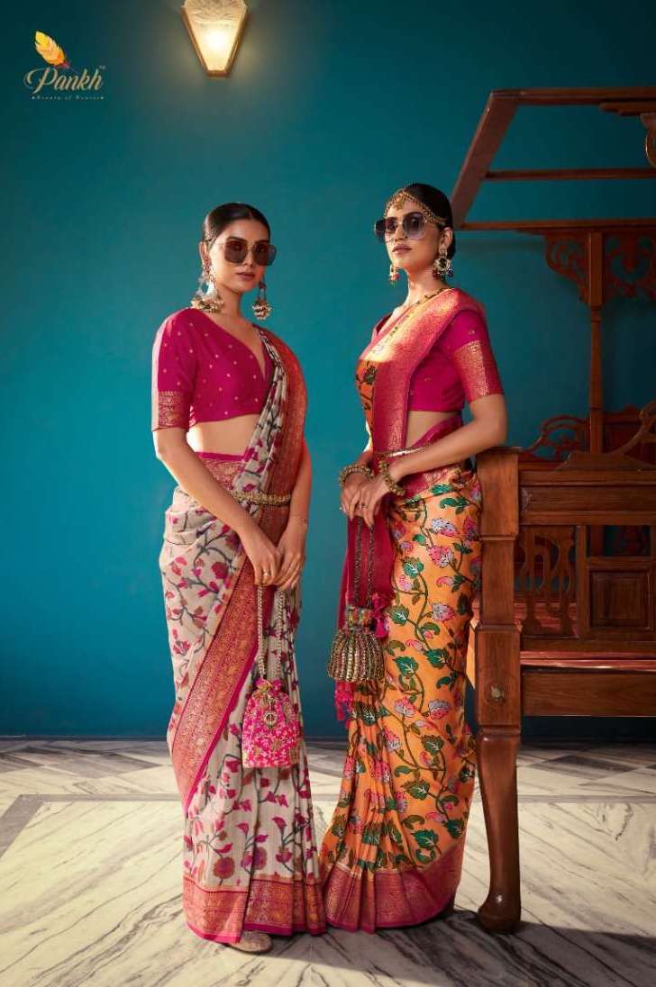 THE KANCHI SERIES 6701 TO 6709 SAREE BY PANKH DESIGNER FANCY SAREES ARE AVAILABLE AT WHOLESALE PRICE