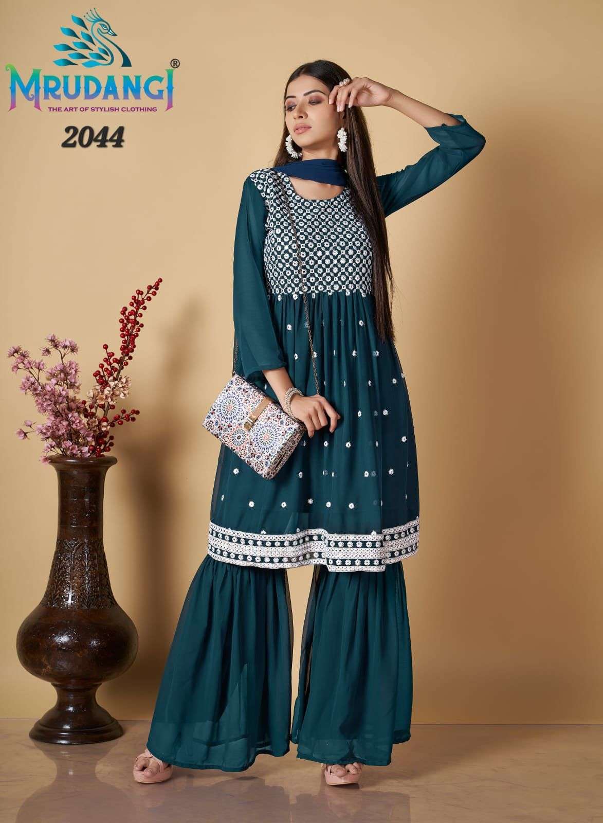 YUVIKA SERIES 2044 TO 2046 BY NRUDANGI DESIGNER WITH WORK GEORGETTE READYMADE SUITS ARE AVAILABLE IN SINGLES AT WHOLESALE PRICE