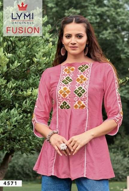 FUSION SERIES 4571 TO 4576 BY LYMI DESIGNER WITH EMBROIDERY WORK VISCOSE TOP ARE AVAILABLE AT WHOLESALE PRICE