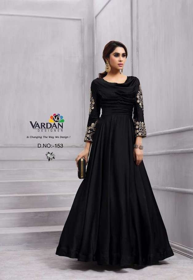 NAVYA VOL-6 SERIES 151 TO 154 BY VARDAN DESIGNER WITH WORK TAFETA SILK GOWNS ARE AVAILABLE AT WHOLESALE PRICE