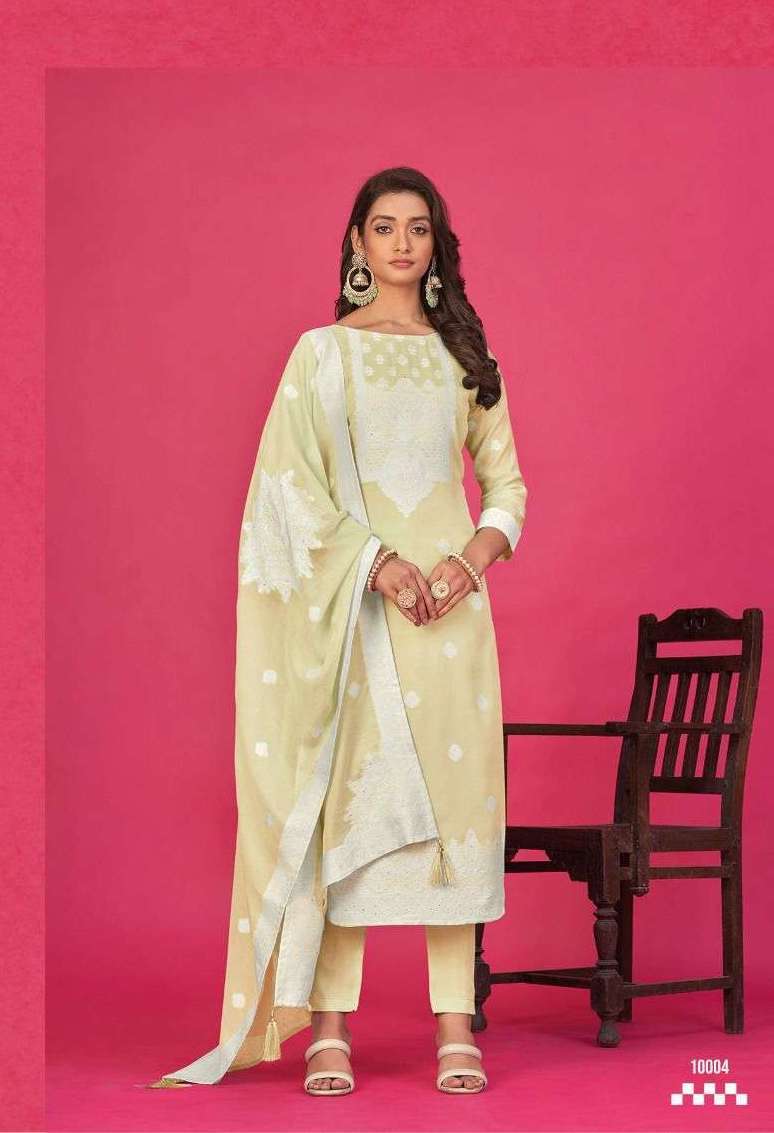 SHAHEEN SERIES 10001 TO 10006 BY RAAZI DESIGNER WITH WORK FANCY JACQUARD SUITS ARE AVAILABLE AT WHOLESALE PRICE