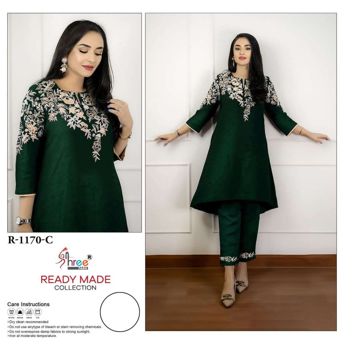 SHREE FABS READYMADE COLLECTION SERIES 1170 DESIGNER WITH EMBROIDERY WORK VELVET CO ORD SETS ARE AVAILABLE AT WHOLESALE PRICE