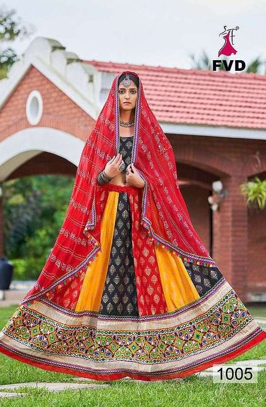 THAKUR VOL-1 SERIES 1001 TO 1006 DESIGNER WITH PRINTED AND WORK COTTON NAVRATRI LEHENGAS ARE AVAILABLE IN SINGLES AT WHOLESALE PRICE
