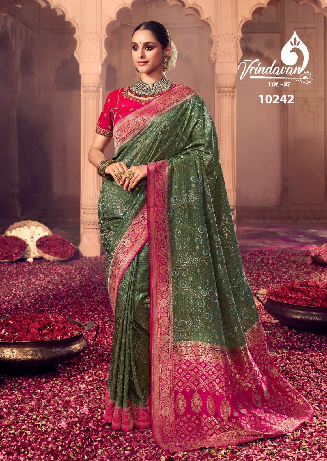 VRINDAVAN VOL-37 SERIES 10240 TO 1028 BY ROYAL DESIGNER WITH WORK DOLA SILK SAREES ARE AVAILABLE AT WHOLESALE PRICE