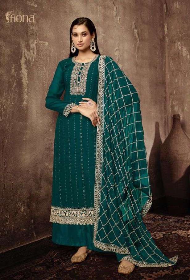 HIRWA SERIES 51161 TO 51164 BY FIONA DESIGNER WITH WORK GEORGETTE SUITS ARE AVAILABLE AT WHOLESALE PRICE