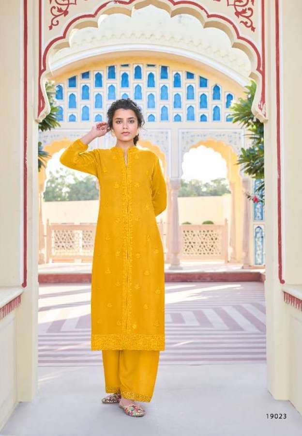 MAHEL VOL-1 SERIES 19021 TO 19023 BY VARDAN DESIGNER GEORGETTE KURTI WITH PANT ARE AVAILABLE AT WHOLESALE PRICE