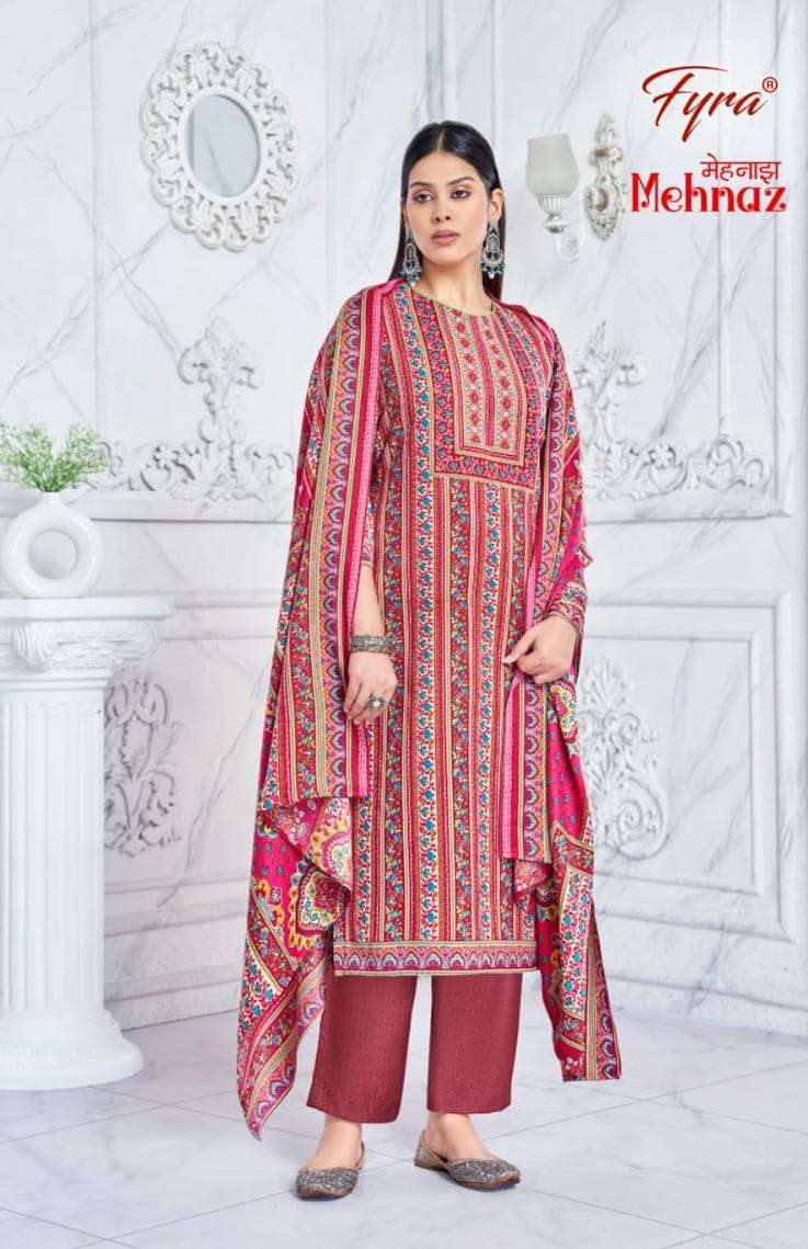MEHNAZ SERIES 946 BY FYRA DESIGNER WITH PRINTED PASHMINA SUITS ARE AVAILABLE AT WHOLESALE PRICE