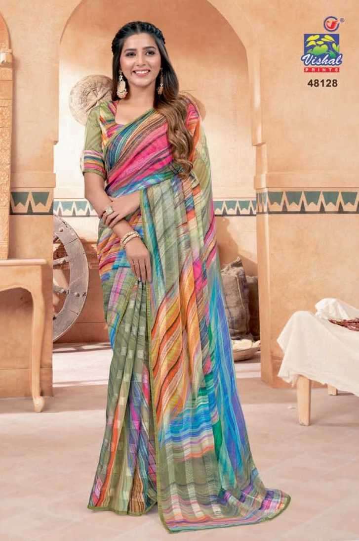 MIRACLE SERIES 48123 TO 48131 SAREE BY VISHAL DESIGNER FANCY SAREES ARE AVAILABLE AT WHOLESALE PRICE