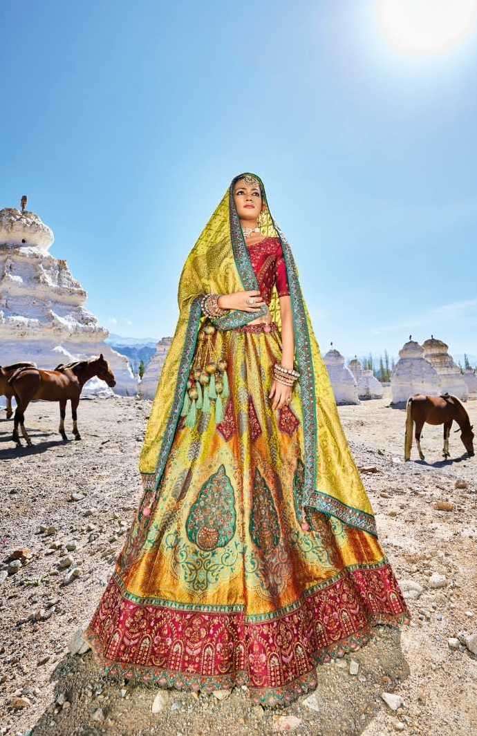 MN SERIES 7100 SERIES 7101 TO 7107 BY MN DESIGNER WITH HEAY WORK SILK BRIDAL WEAR LEHENGAS ARE AVAILABLE AT WHOLESALE PRICE
