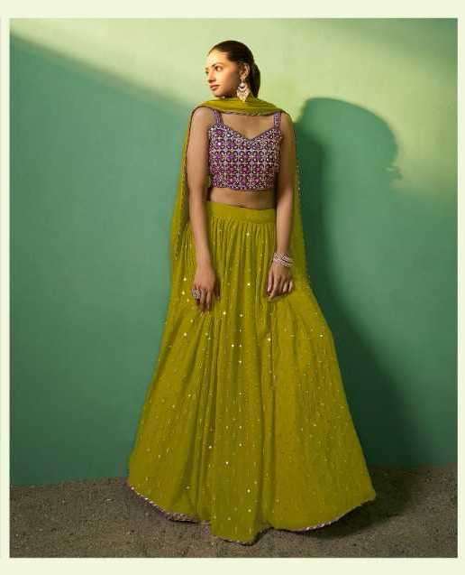 POSHAK VOL-7 SERIES 83001 TO 83011 BY ARYA DESIGNER WITH WORK GEORGETTE LEHENGAS ARE AVAILABLE AT WHOLESALE PRICE