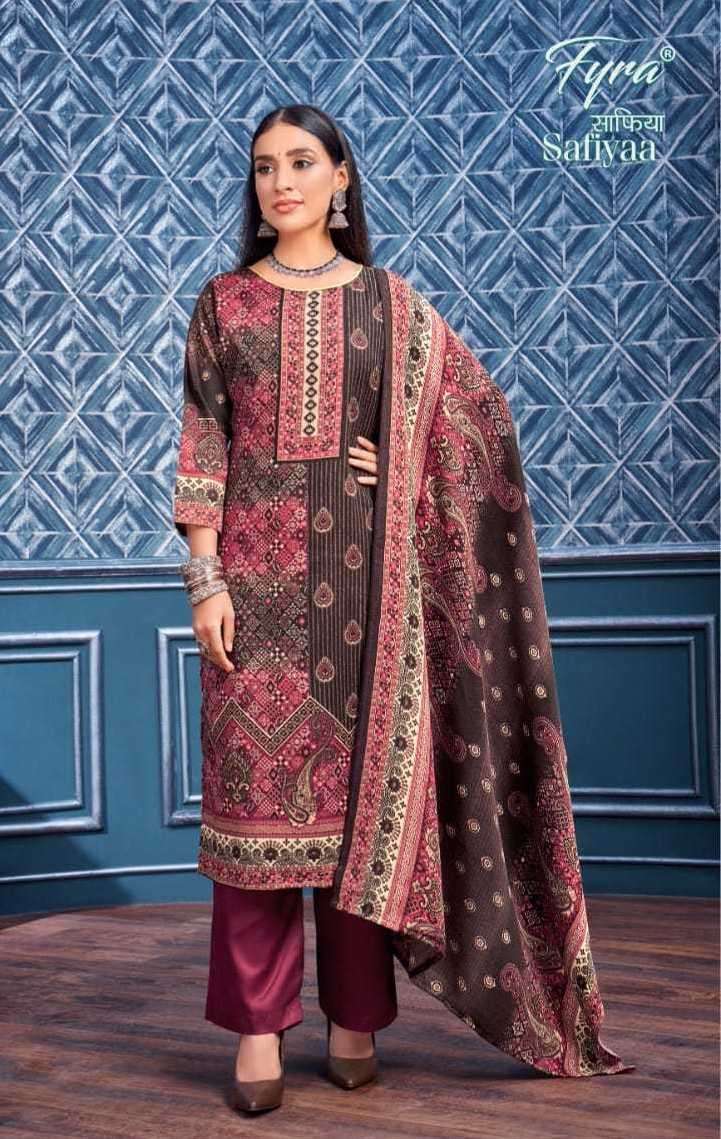 SAFIYAA SERIES 952 BY FYRA DESIGNER WITH PRINTED AND WORK PASHMINA SUITS ARE AVAILABLE AT WHOLESALE PRICE