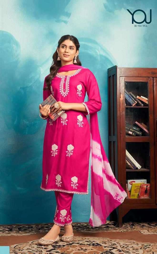 SITARA SERIES 2221 TO 2226 BY YOU DESIGNER WITH WORK RAYON KURTI WITH PANT AND DUPATTA ARE AVAILABLE AT WHOLESALE PRICE