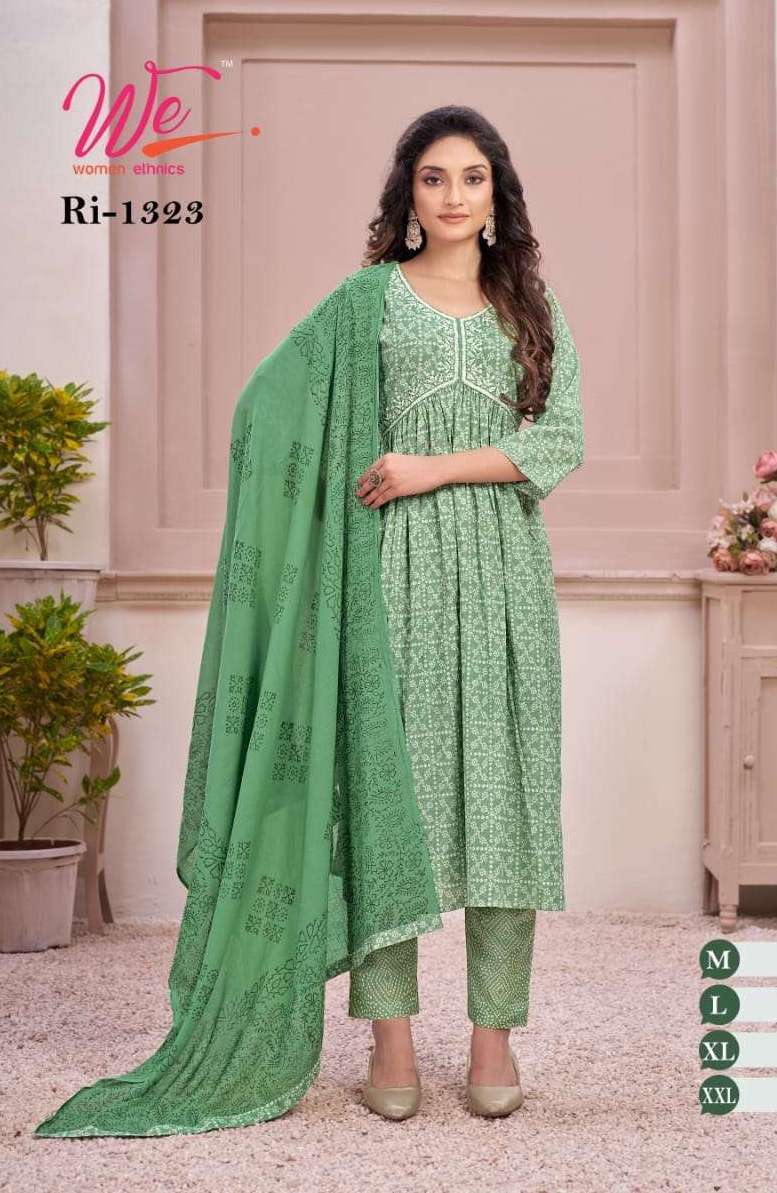 WOMEN ETHNICS SERIES 1321 TO 1325 BY WE DESIGNER WITH PRINTED COTTON KURTI WITH PANT AND DUPATTA ARE AVAILABLE AT WHOLESALE PRICE