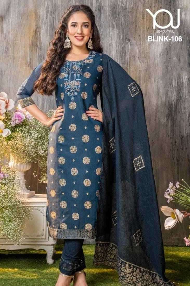 BLINK SERIES 101 TO 106 BY YOU DESIGNER SILK TOP WITH PANT AND DUPATTA ARE AVAILABLE AT WHOLESALE PRICE