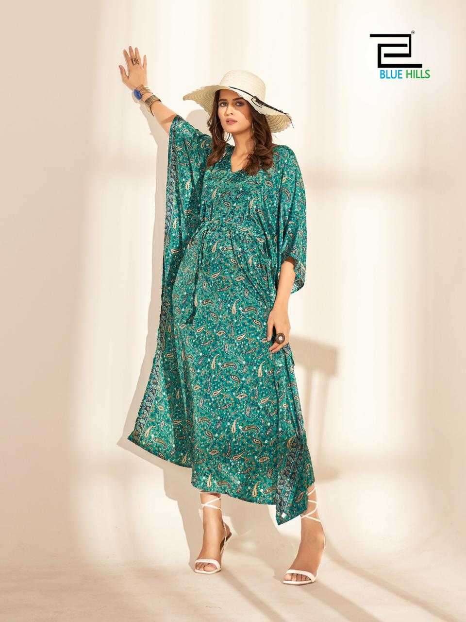 FIREWALK VOL-5 SERIES 5001 TO 5006  KAFTAN BY BLUE HILLS DESIGNER WITH PRINTED FRENCH CREPE KAFTAN ARE AVAILABLE AT WHOLESALE PRICE