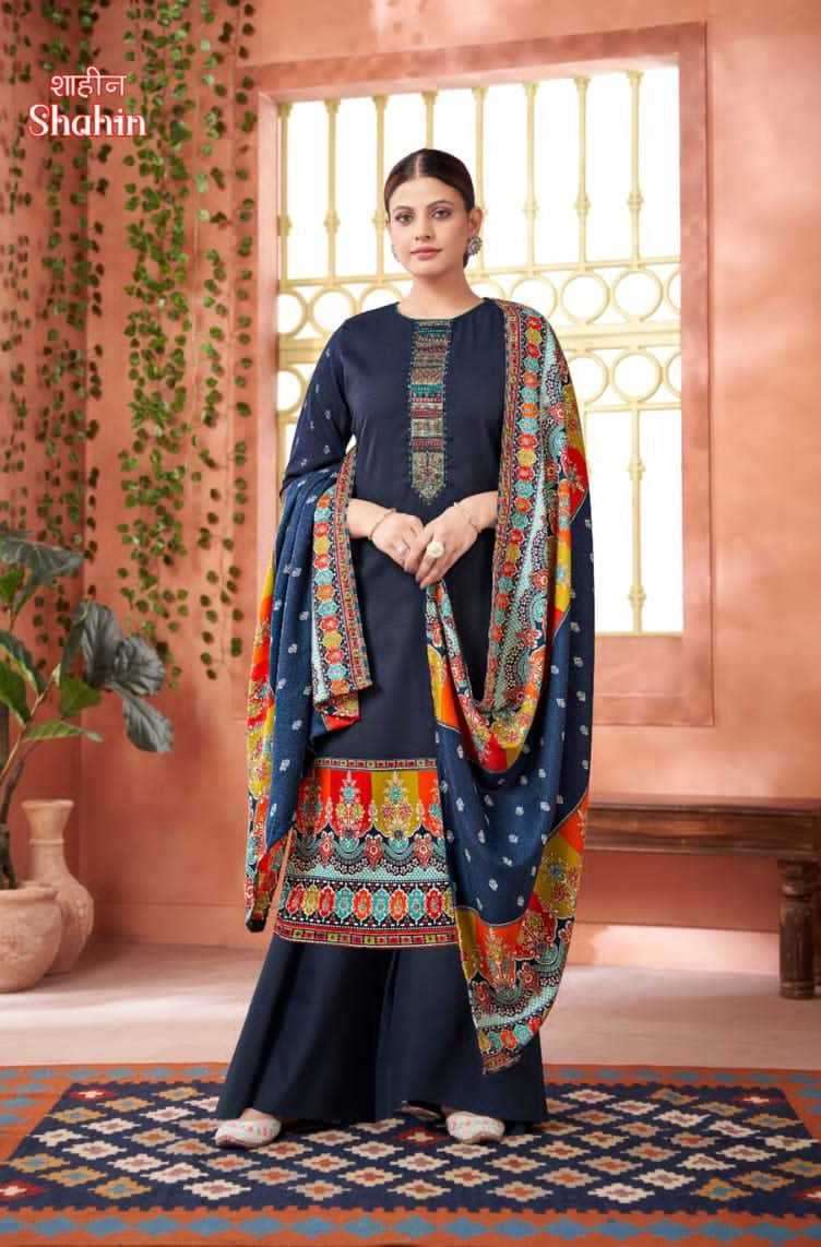 SHAHIN SERIES 953 BY FYRA DESIGNER WITH PRINTED PASHMINA SUITS ARE AVAILABLE AT WHOLESALE PRICE