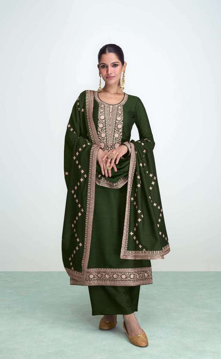 SYRA SERIES 9680 TO 9684 BY GULKAND AASHIRWAD DESIGNER WITH WORK PREMIUM SILK SUITS ARE AVAILABLE AT WHOLESALE PRICE