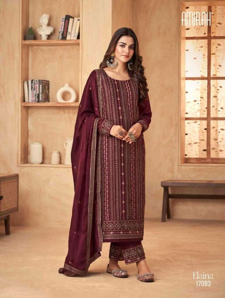ELAINA SERIES 17081 TO 17086 BY AMIRAH DESIGNER WITH WORK SILK SUITS ARE AVAILABLE AT WHOLESALE PRICE