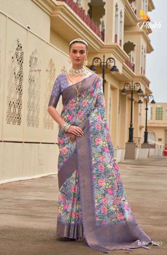 MOHINI SERIES 7801 TO 7808 SAREE BY PANKH DESIGNER WEAVING SILK SAREES ARE AVAILABLE AT WHOLESALE PRICE