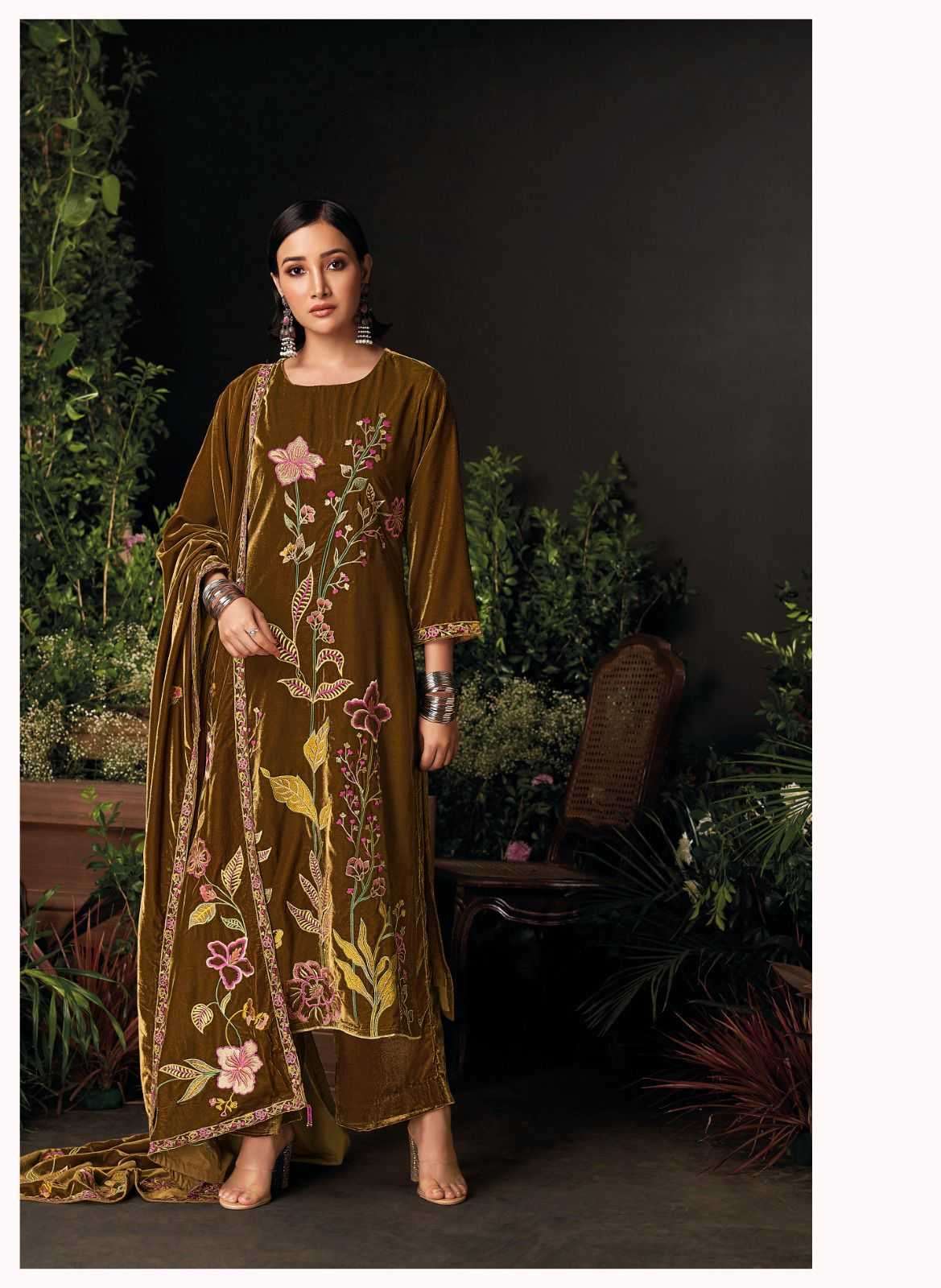 OPHELIA SERIES 1647 TO 1652 BY GANGA DESIGNER WITH WORK VELVET SUITS ARE AVAILABLE AT WHOLESALE PRICE