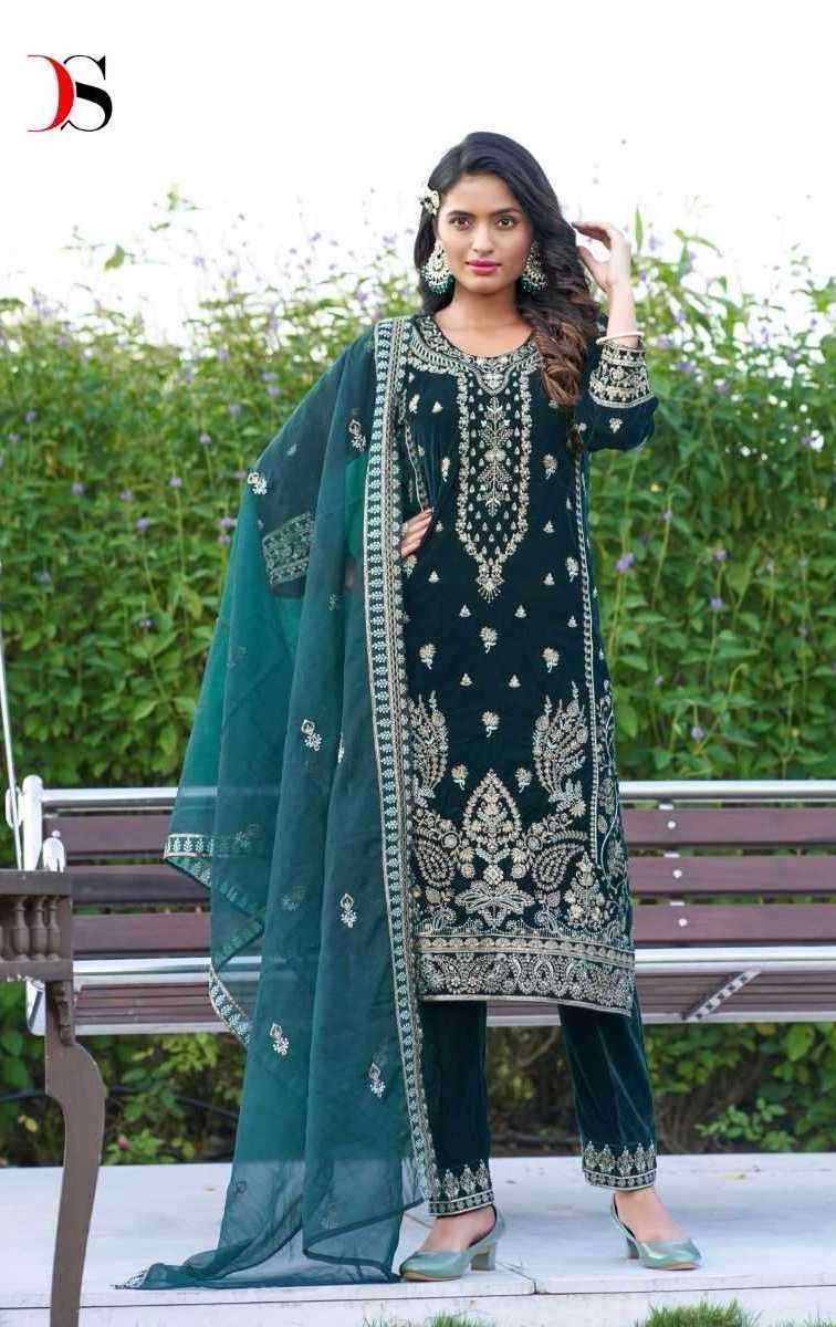 VELVET 23-4 SERIES 357 TO 360 BY DEEPSY DESIGNER WITH WORK PAKISTANI STYLE VELVET SUITS ARE AVAILABLE AT WHOLESALE PRICE