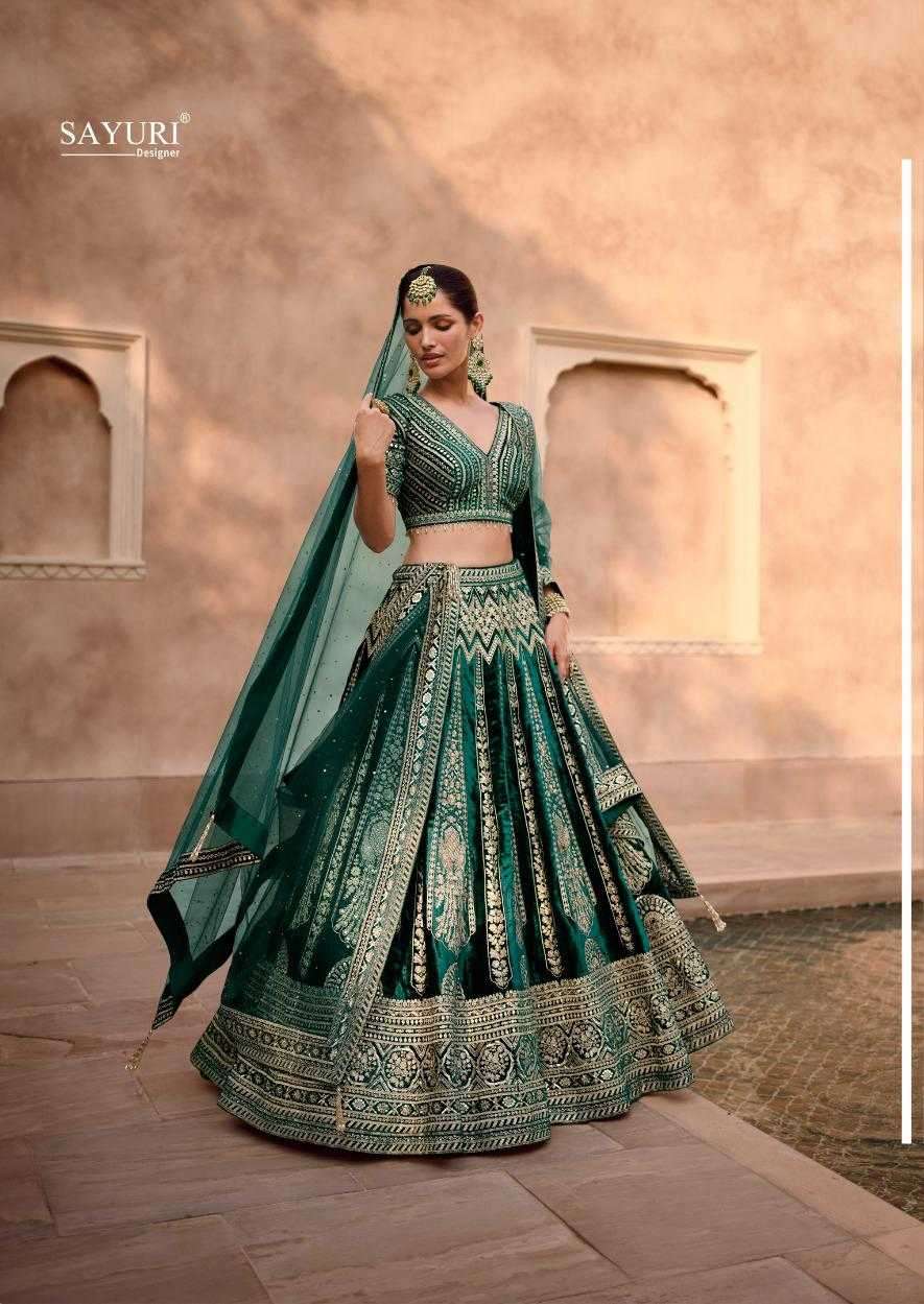 HERITAGE BRIDAL SERIES 5382 TO 5384 BY SAYURI DESIGNER WITH HEAVY WORK READYMADE BRIDAL WEAR LEHENGAS ARE AVAILABLE AT WHOLESALE PRICE