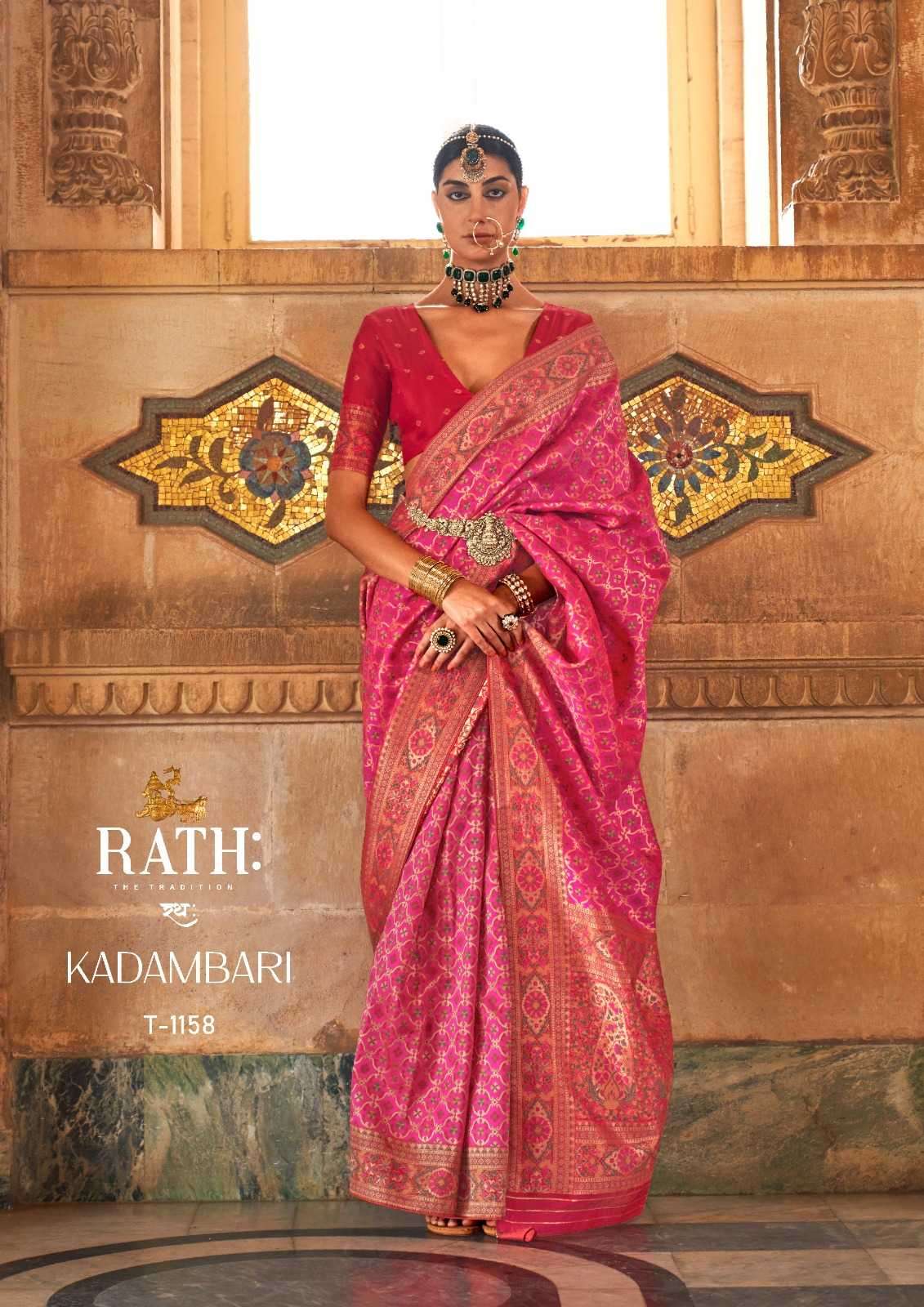 KADAMBARI SERIES 1156 TO 1161 SAREE BY RATH DESIGNER SILK SAREES ARE AVAILABLE AT WHOLESALE PRICE